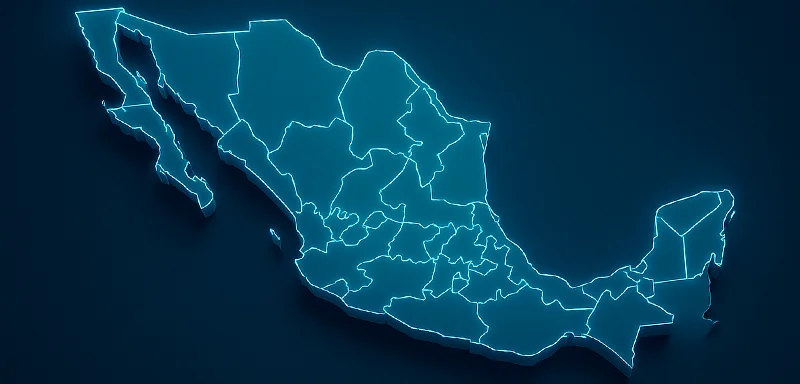Mapa de la República Mexicana mostrando cobertura nacional en asesoría de pensiones
